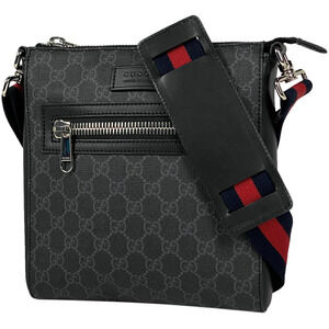Gucci Messenger Bag GG Sherry Web Shoulder Supreme Black